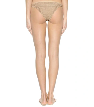 Shop She Made Me Essential Mini Hipster Crochet Bikini Bottoms In Beige