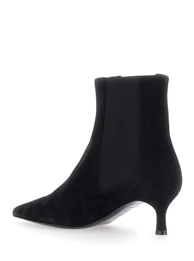Pollini Suede Ankle Boot In Black
