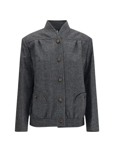 Blazé Milano Herringbone Wool-blend Jacket In Black