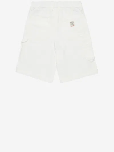 Diesel Cotton Cargo Shorts In White