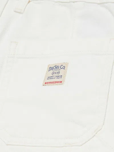 Diesel Cotton Cargo Shorts In White