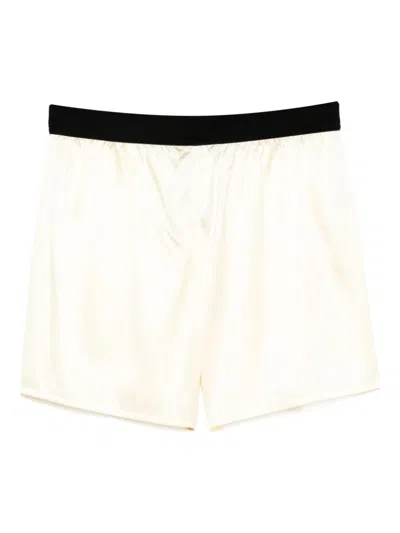 Tom Ford Silk-blend Bermuda In Neutral