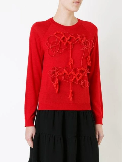 Shop Simone Rocha Embroidered Sweatshirt In Red
