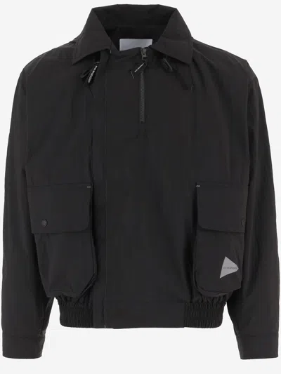 And Wander Technical Nylon Jacket In Black