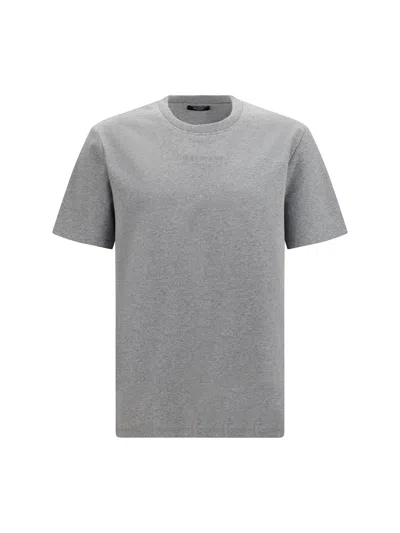 Balmain Embroidered Logo-patch T-shirt In Gray