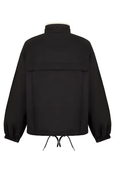 Prada Lightweight Windbreaker With Adjustable Drawstring In Black