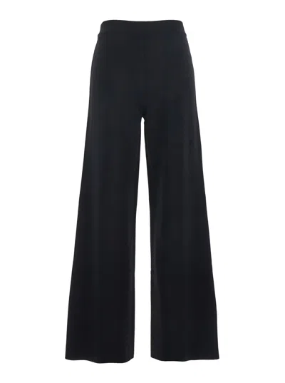 P.a.r.o.s.h . Wide-leg Pull-on Viscose Trousers In Black