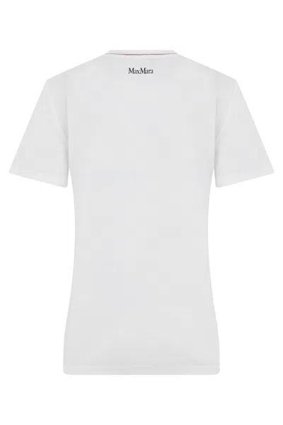 Max Mara Studio Cotton T-shirt With Logo In White