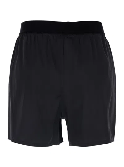 Tom Ford Peach-feel Silk Satin Pj Shorts In Black