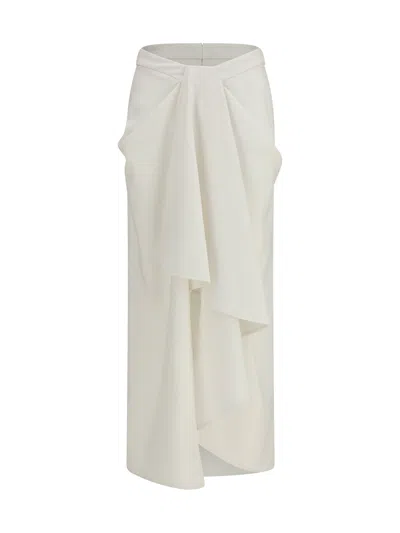 Givenchy Draped Merino Wool And Mohair Skirt In White