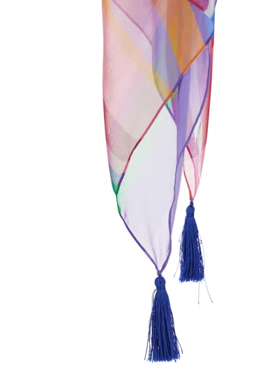 Etro Multicolor Abstract-print Silk Cape In Multicolor