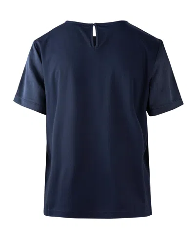 Weekend Max Mara Blue Solid Round Neck T-shirt In Blue