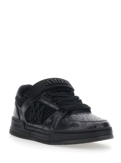 Amiri Skyline Sneaker In Leather And Mesh With Python Print In Black
