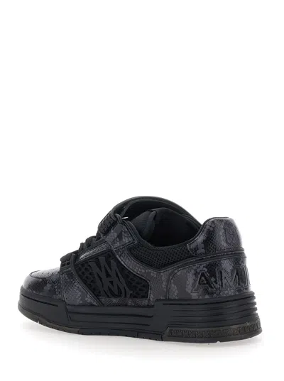 Amiri Skyline Sneaker In Leather And Mesh With Python Print In Black