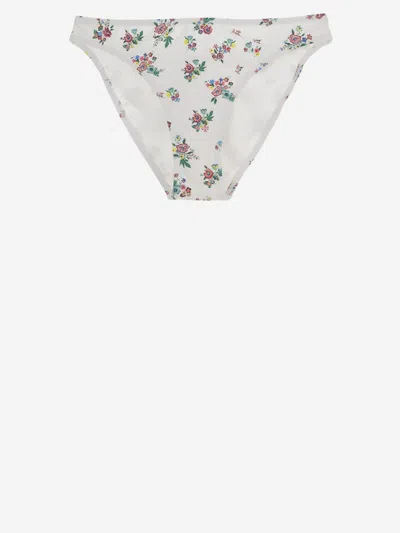 Tory Burch Printed Stretch Nylon Bikini Bottom In White
