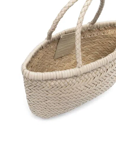 Dragon Diffusion Mini Flat Gora Basket Tote Bag In White