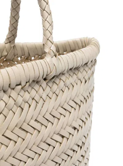 Dragon Diffusion Mini Flat Gora Basket Tote Bag In White