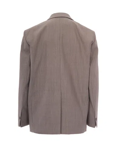 Weekend Max Mara Virgin Wool Oversized Blazer In Brown