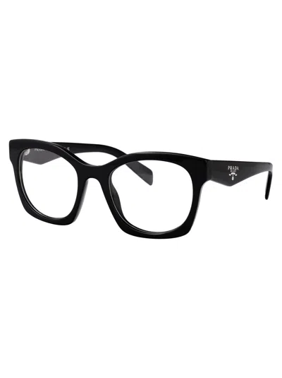 Prada 0pr Black Acetate Eyeglasses In Black