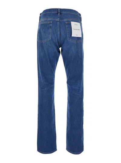 Frame Logo Patch Straight-leg Jeans In Blue