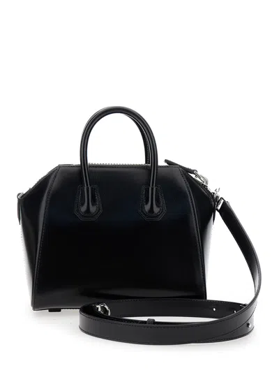 Givenchy Structured Leather Top Handle Bag In Black