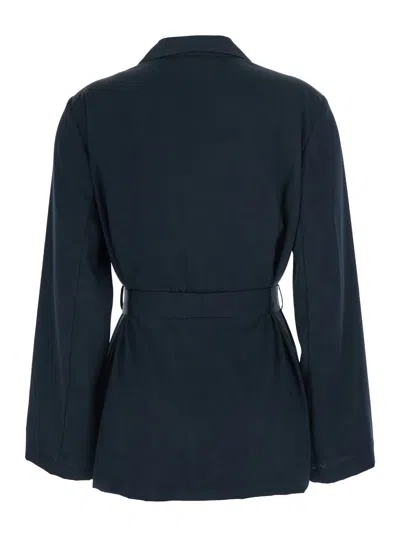 P.a.r.o.s.h . Wrap-front Twill Blazer In Blue