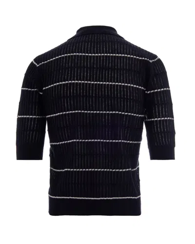 Max Mara Studio Polo Sweater In Blue