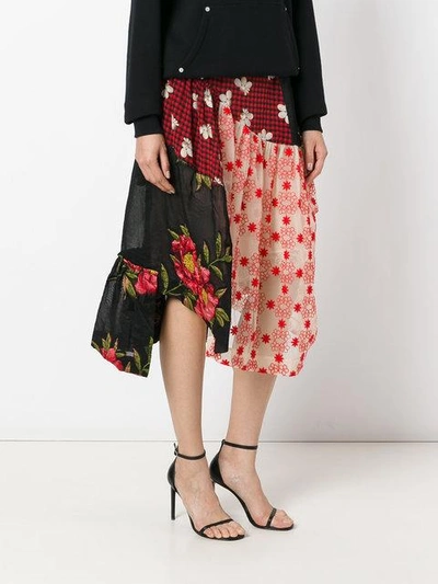 Shop Simone Rocha Patchwork Skirt - Unavailable In Nude Red