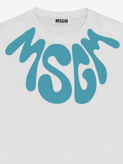 Msgm Logo-print Cotton T-shirt In White
