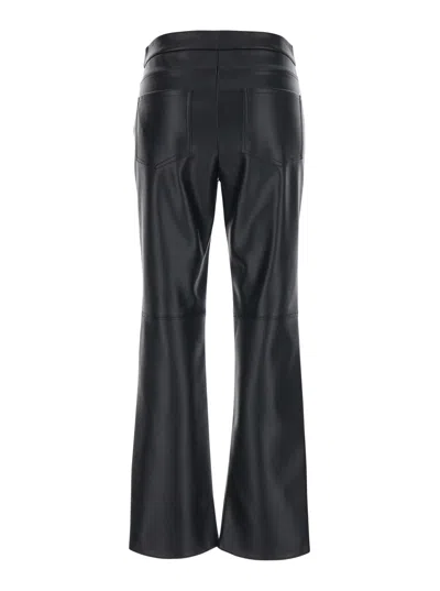 S Max Mara ' Ecoleather Flared Trousers In Black