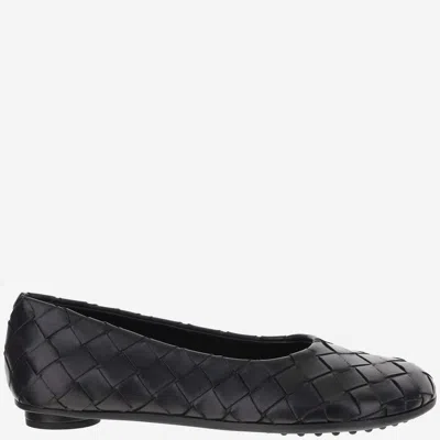 Bottega Veneta Intrecciato Lambskin Ballet Flat In Black