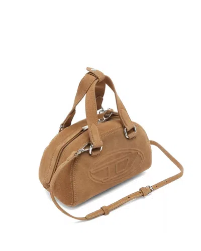Diesel Mini Bowling Handbag With Adjustable Strap In Brown