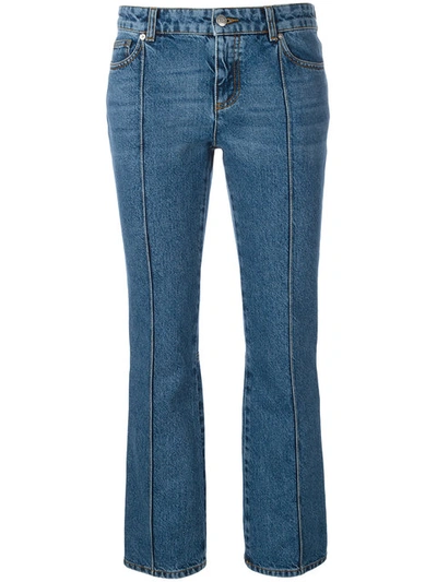 Alexander Mcqueen Cropped Flared Jeans - Blue