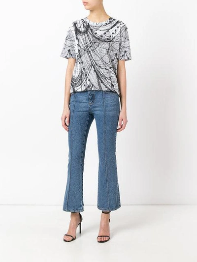 Shop Alexander Mcqueen Cropped Flared Jeans - Blue