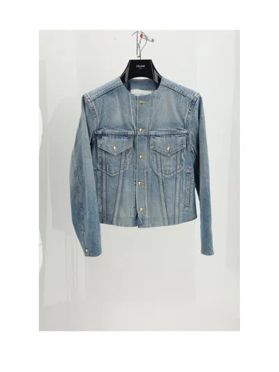 Celine Cotton Jacket In Blue