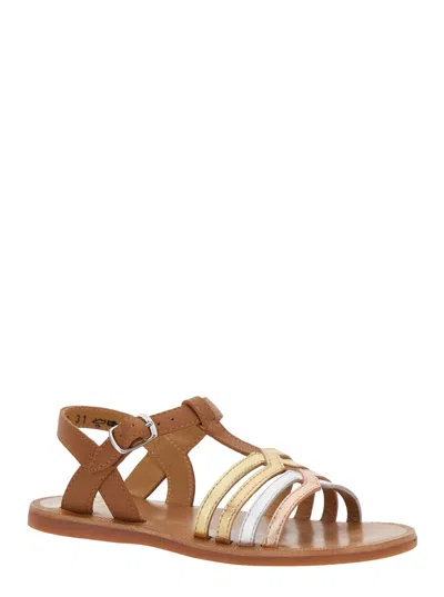 Pom D'api Cross-strap Leather Sandal In Brown