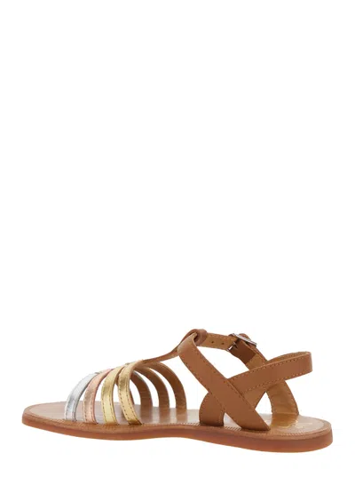 Pom D'api Cross-strap Leather Sandal In Brown
