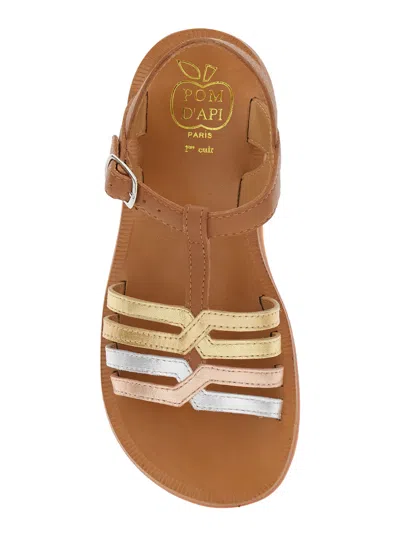 Pom D'api Cross-strap Leather Sandal In Brown