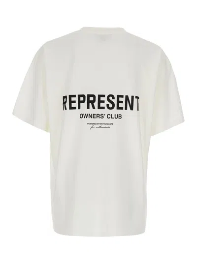 Represent Logo-embroidered Cotton T-shirt In White