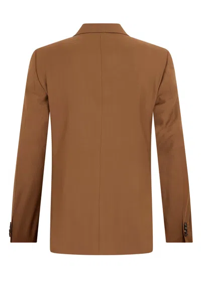 Canali Double-breasted Peak-lapel Blazer In Brown