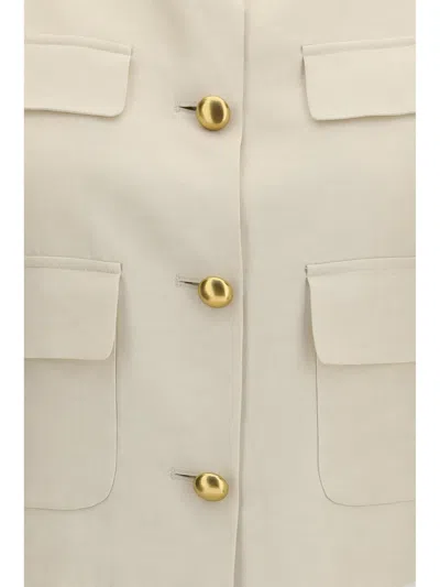 P.a.r.o.s.h . Sleeveless Gold-button Wool Vest In Neutral
