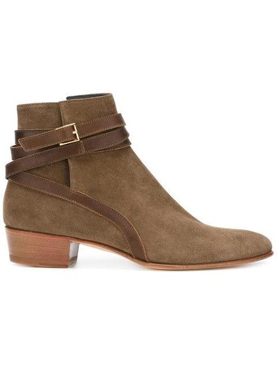 Shop Louis Leeman Buckled Boots - Brown