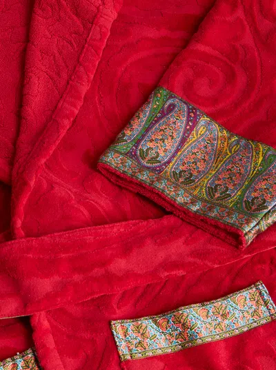 Etro Hooded Tech-fabric Bathrobe In Red