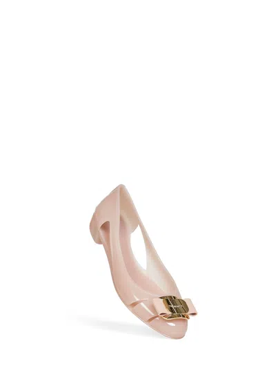 Ferragamo New Vara Jelly Ballet Flat In Pink