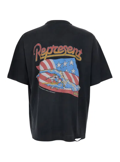Represent Graphic T-shirt With Front Print In Black