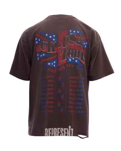 Represent Graphic Crew Neck T-shirt Short Sleeves In Gray