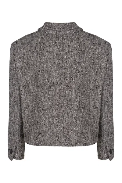 Gucci Collared Pocket Jacket In Gray