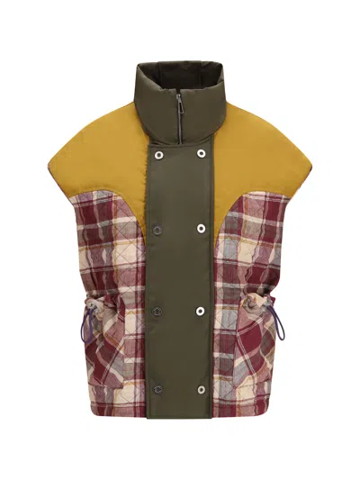 Marbell Red Polyamide Sleveless Jacket In Multi