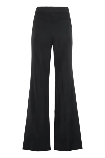 Stella Mccartney Wool Flared Trousers In Black