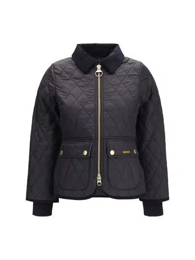 Barbour Quilted Diamond-pattern Puffer Jacket In Black